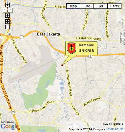 Peta dan Lokasi Universitas Krisnadwipayana Jakarta Nomor
